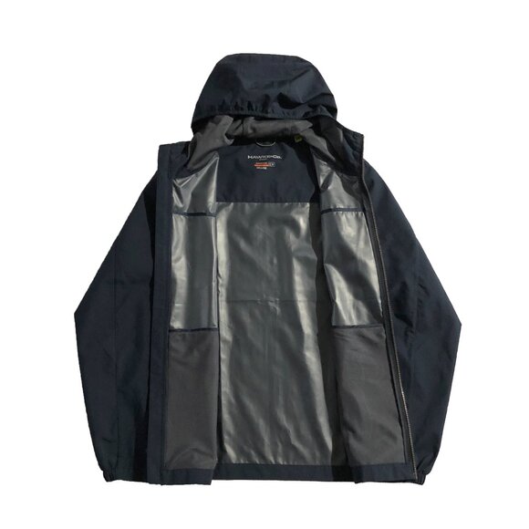 Hawke & Co Performance Rain Jacket Mens M Navy Hooded Windbreaker Light Jacket - Picture 3 of 10